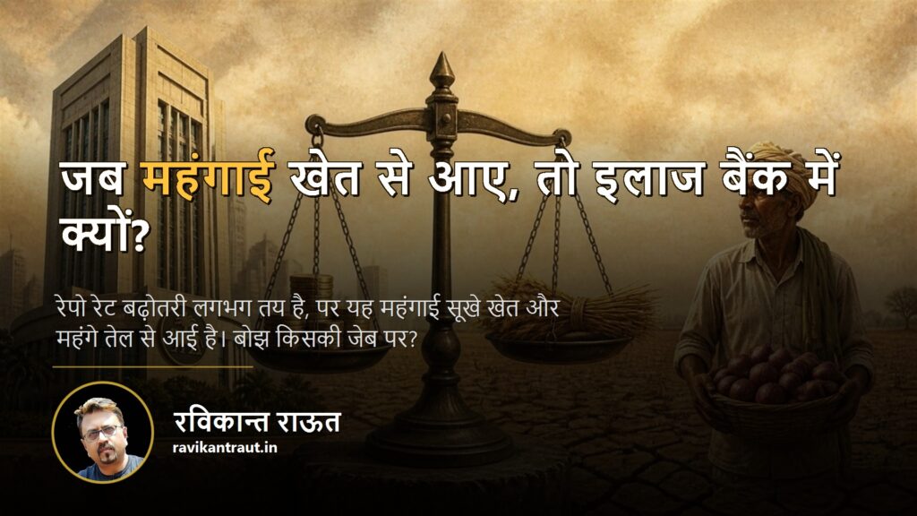 रेपो रेट बढ़ोतरी — जब महंगाई खेत से आए, तो इलाज बैंक में क्यों?
